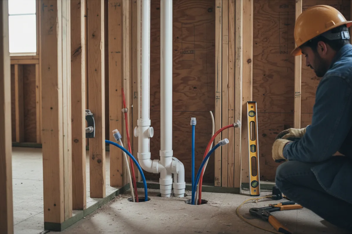 Drain and supply rough-in during Leak Detection in Closplint